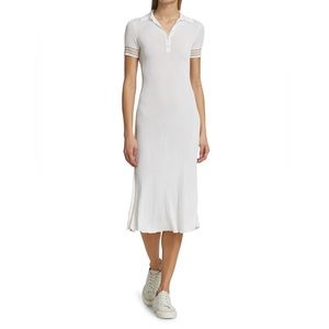 Rag & Bone Peyton Rib Polo Striped Detailing Midi Dres